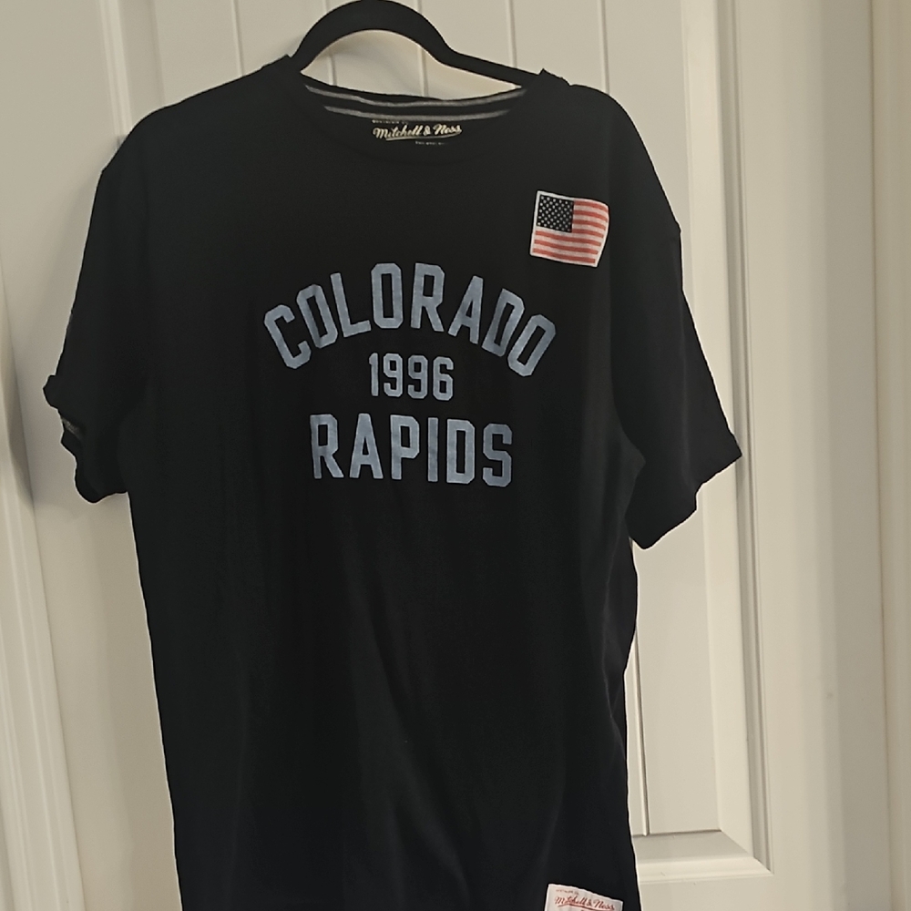 Mitchell & Ness Black and Blue Colorado Rapids Mens Tee